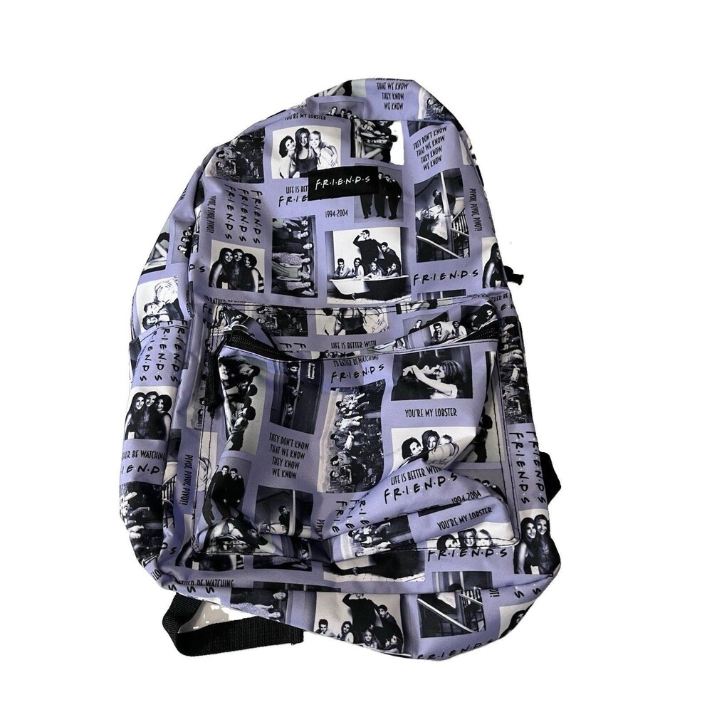 Friends TV Show Purple Collage School Backpack 17" College Travel Laptop Bag